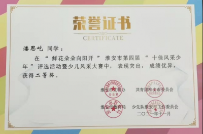 2021年潘思屹所获荣誉（指导老师：唐彩霞）